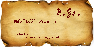 Máté Zsanna névjegykártya